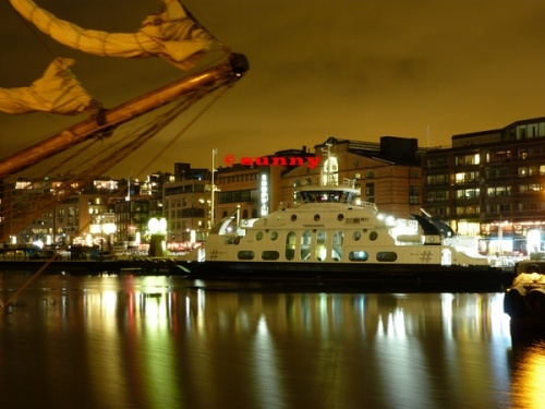 oslo harbour by night